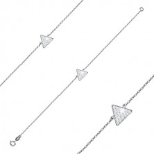Set cu trei piese din argint 925 - triunghi echilateral cu zirconii, lanț