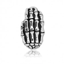 Inel din argint 925 - schelete în formă de mână, brațe lucioase, patină