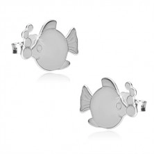 Cercei din argint 925 - pește strălucitor cu bule, închidere de tip fluturaș