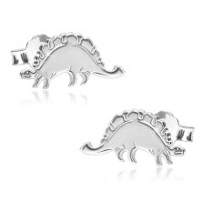 Cercei din argint 925 - dinozaur strălucitor - stegosaur, închidere de tip fluturaș