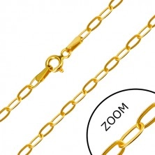 Bratara din aur 14K - zale ovale unite perpendicular, închidere de tip inel de arc, 200 mm