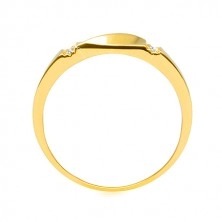 Inel verighetă din aur, 585– zirconii transparente, val lucios, brațe netede, 3 mm