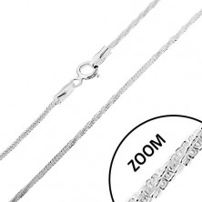 Lanț din argint 925, model de șarpe - părți drepte și răsucite, lățime 1,7 mm, lungime 500 mm