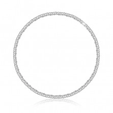 Brățară rotundă din argint 925 în culoare argintie - dungi răsucite în spirală