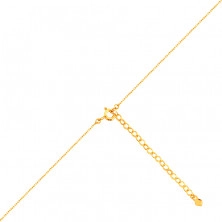 Colier din aur 585 - o săgeată cu un lanț, un vârf, zirconii clare