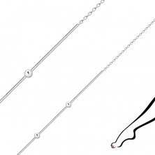 Brățară de gleznă din argint 925 - lanț în stil șarpe, legături rotunde conectate între ele