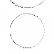 Brățară de gleznă din argint 925 - lanț în stil șarpe, legături rotunde conectate între ele