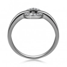 Inel din argint 925 – cerc cu zirconii strălucitoare, 2 mm