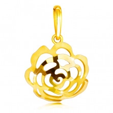 Pandantiv din aur de 14K – floare convexă în formă de emisferă, cu decupaje drept petale