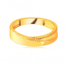 Inel din aur galben de 14K – crestături triunghiulare cu puncte minuscule