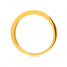 Inel din aur galben de 14K – crestături triunghiulare cu puncte minuscule