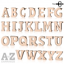Cercei din oțel în culori de cupru - litera alfabetului „Z”, închidere de tip fluturaș