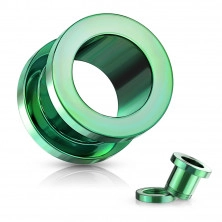 Tunel ureche, oțel 316L – suprafață de culoare verde strălucitor, tehnologie de acoperire PVD