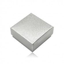 Cutie cadou pentru cercei sau inel - culoare argintie, ornamente