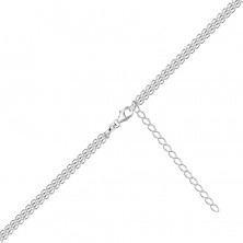 Colier din argint 925 – trei lanțuri de lungimi diferite, două bile netede, lucioase