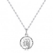 Colier - lanț și pandantiv model semn zodiacal Scorpion, argint 925