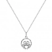 Colier din argint 925 – lanț, semn zodiacal CANCER