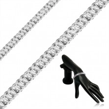 Brățară din argint 925 - legături rotunde conectate diagonal, închidere de tip homar