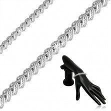 Brățară din argint 925 - legături rotunde conectate, verigi ovale, inel mic