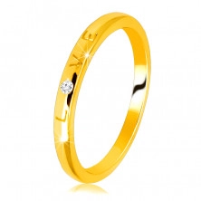 Inel din aur galben de 14K - scris „LOVE” cu o suprafață strălucitoare și netedă, 1,5 mm