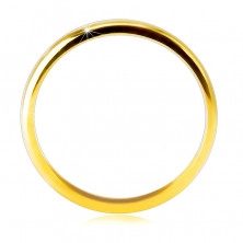 Inel din aur galben de 14K - scris „LOVE” cu o suprafață strălucitoare și netedă, 1,5 mm