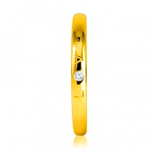 Inel din aur galben 585 - scris „LOVE” cu o suprafață strălucitoare netedă, 1,6 mm