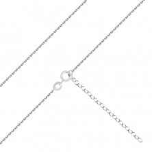 Lanț din argint 925 - verigi strălucitoare ovale, inel de arc, 1,1 mm