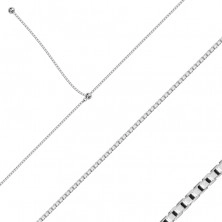 Colier din argint 925 - legături pătrate dens conectate, bile lucioase