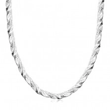 Lanț din argint 925 - trei benzi împletite, model șarpe, închidere de tip homar
