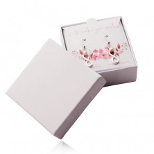 Cutie cadou pentru un inel și cercei în culoarea albă perlă