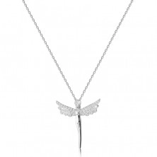 Colier din argint 925 – înger, aripi pavate cu zirconii transparente