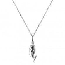 Colier din argint 925 - balenă zâmbitoare, verigi dens conectate pe un lanț