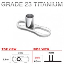 Implant subcutanat de titan microdermic, 2 găuri, 2 mm