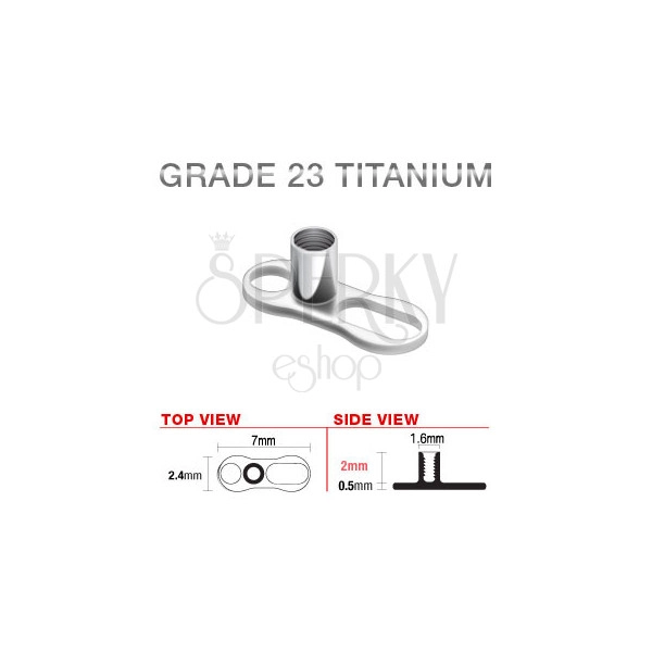 Implant subcutanat de titan microdermic, 2 găuri, 2 mm