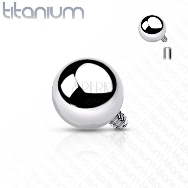 Piesă de schimb din titan pentru implant, bilă, culoare argintie, filet 1,6 mm
