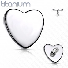 Cap de înlocuire din titan pentru implant, inimă 4 mm, culoare argintie, grosime 1,6 mm