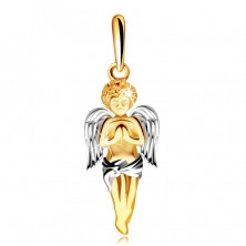 Pandantiv din aur combinat 9K - un înger care se roagă cu aripi