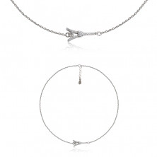 Brățară din argint 925, lanț subțire, simbol francez Turnul Eiffel cu zirconii
