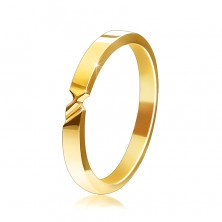 Inel de aur de 9K - două crestături și brațe netede
