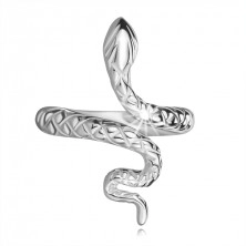 Inel din argint 925 - șarpe ondulat, reglabil