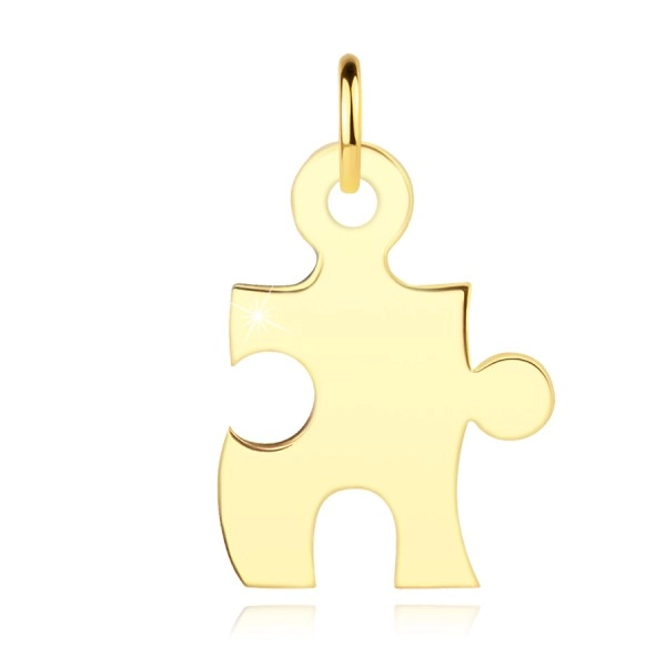 Pandantiv din aur de 14K – o piesă de puzzle cu decupaje și conexiuni de legătură