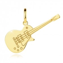 Pandantiv din aur 585 – o chitară electrică, cu o gravură detaliată