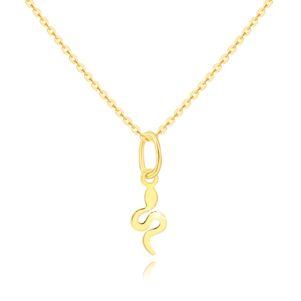 Colier din aur 585 – motiv șarpe ondulat, un lanț fin