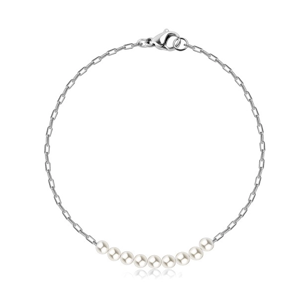 Brățară din argint 925 – linie de perle albe sintetice
