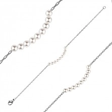 Brățară din argint 925 – linie de perle albe sintetice