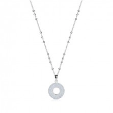 Colier din argint 925 – inel zircon, lanț subțire, bile