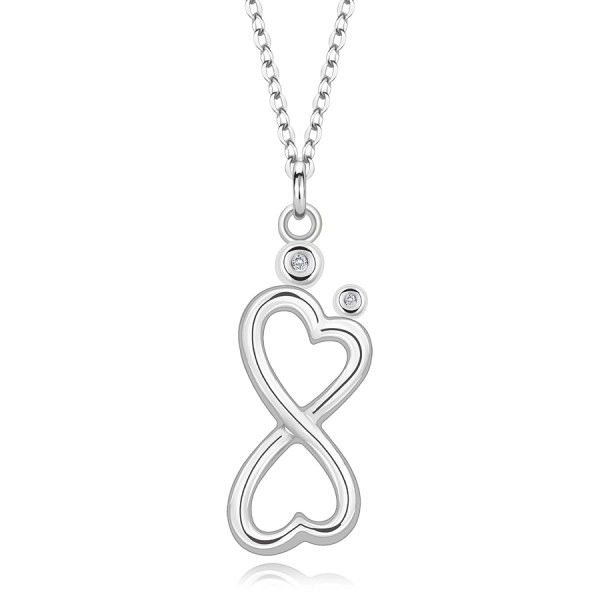 Colier din argint 925 - diamante, simbolul infinitului, inimă