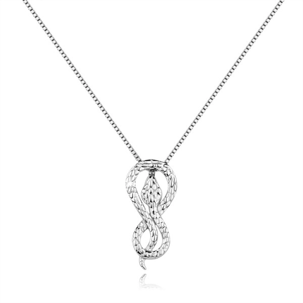 Colier din argint 925 - șarpe structurat ondulat într-un simbol infinit