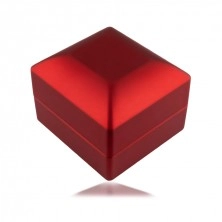 Cutie cadou cu LED pentru inele - culoare roșu mat, pătrată
