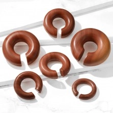 Piercing pentru sept sau ureche - inel din lemn de Saba, culoare maro